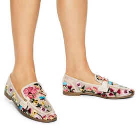Madeline Embroidered Snaffle-Trim Loafers
