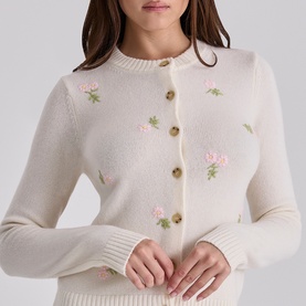 Poppie Wool Floral Embroidered Cardigan
