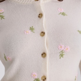 Poppie Wool Floral Embroidered Cardigan