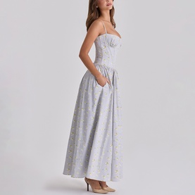 Rona Wildflower Print Lace-Up Dress