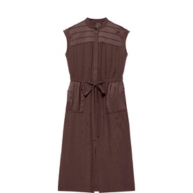 Utility Tie Front Flared Dress