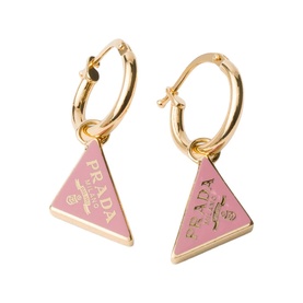 Enamelled Logo Metal Earrings