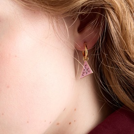 Enamelled Logo Metal Earrings
