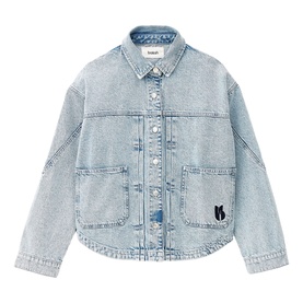 Juno Logo Oversized Denim Jacket