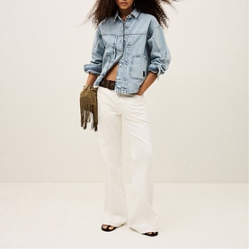 Juno Logo Oversized Denim Jacket