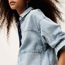 Juno Logo Oversized Denim Jacket