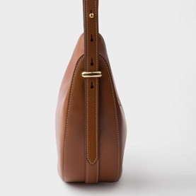 Triangle Logo Small Leather Shoulder Bag