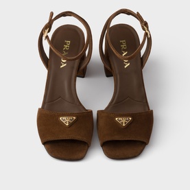 Suede Block Heeled Sandals