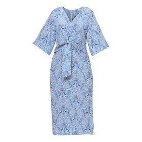 Ailbhe Stripe & Bow Silk Flared Dress