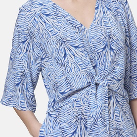 Ailbhe Stripe & Bow Silk Flared Dress