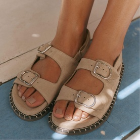 Suede Flat Sandals