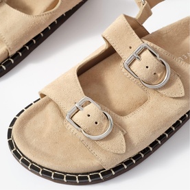 Suede Flat Sandals