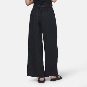 Hepburn Belted Linen Wide-Leg Trousers