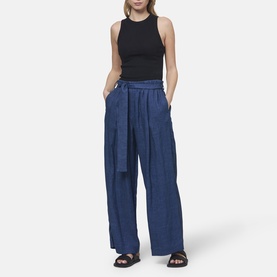 Hepburn Belted Wide-Leg Trousers