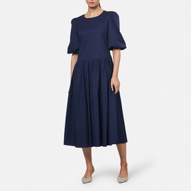 Iris Puff-Sleeved Flared Dress
