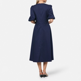 Iris Puff-Sleeved Flared Dress