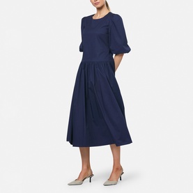 Iris Puff-Sleeved Flared Dress
