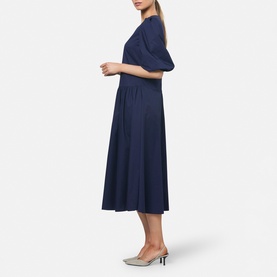 Iris Puff-Sleeved Flared Dress