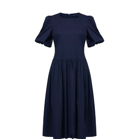 Iris Puff-Sleeved Flared Dress