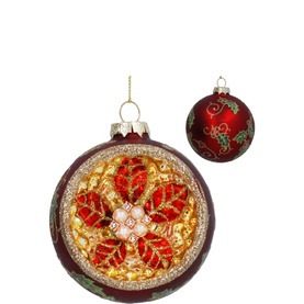 Ornate Dimple Glass Tree Decoration 8cm