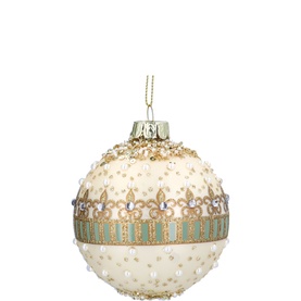 Pearl and Jewel Glass Tree Decoration 8cm