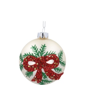 Bow Glass Tree Decoration 8cm