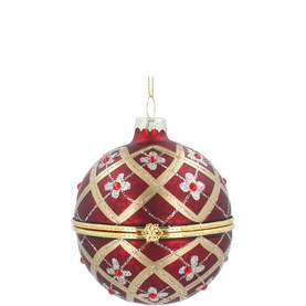 Floral Trellis Glass Tree Decoration 8cm