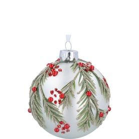 Berry Spray Glass Tree Decoration 8cm