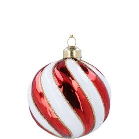Swirl Glass Ball Tree Decoration 8cm