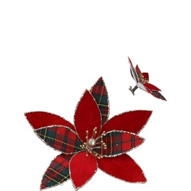 Poinsettia Clip On Pick 15cm