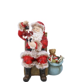 Santa with Nutcracker Decoration 19cm