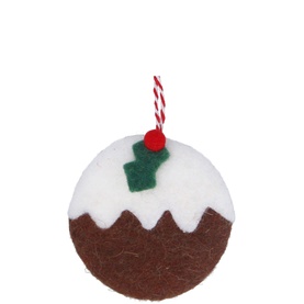 Christmas Pudding Disc Tree Decoration 8cm