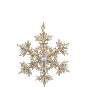 Six Point Snowflake Tree Decoration 13cm