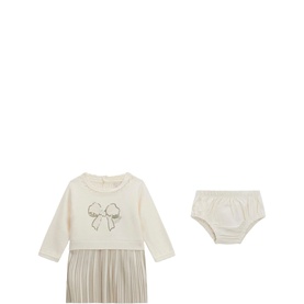Bow Dress & Bloomers Two-Piece Set