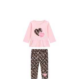 Leopard Heart Top & Leggings Two-Piece Set