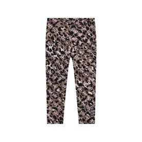 Guess Animalier 4G Pink children's leggings with all-over leopard and logo print in pink and brown tones