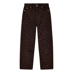 Leopard Barrel Leg Jeans