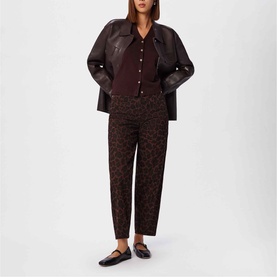 Leopard Barrel Leg Jeans