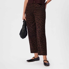 Leopard Barrel Leg Jeans