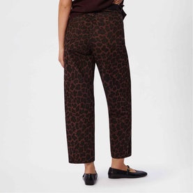 Leopard Barrel Leg Jeans