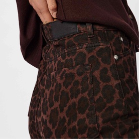 Leopard Barrel Leg Jeans