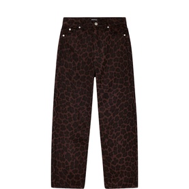 Leopard Barrel Leg Jeans