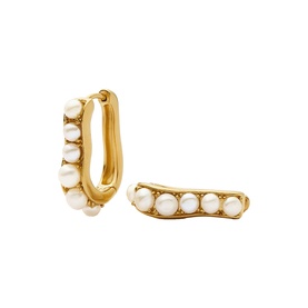 Pearl Wave Small Hoop Earrings