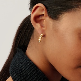 Pearl Wave Small Hoop Earrings
