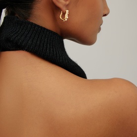 Pearl Wave Small Hoop Earrings