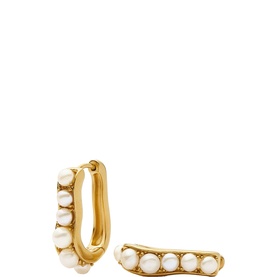 Pearl Wave Small Hoop Earrings