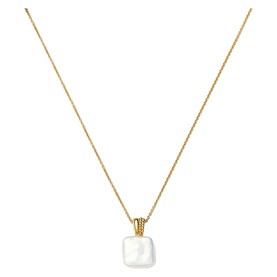 Pearl Baya Square Pendant Necklace