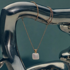 Pearl Baya Square Pendant Necklace
