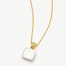 Pearl Baya Square Pendant Necklace