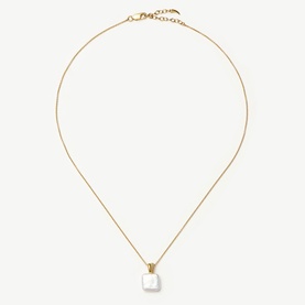 Pearl Baya Square Pendant Necklace
